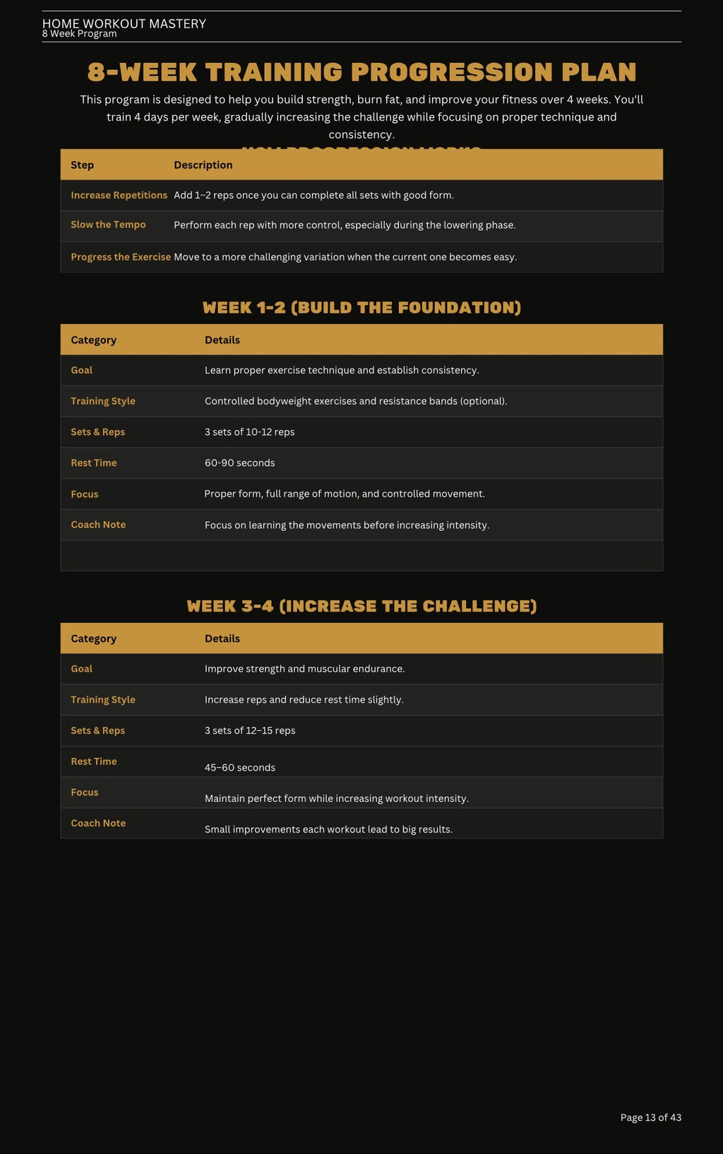 8-Week Home Workout Program