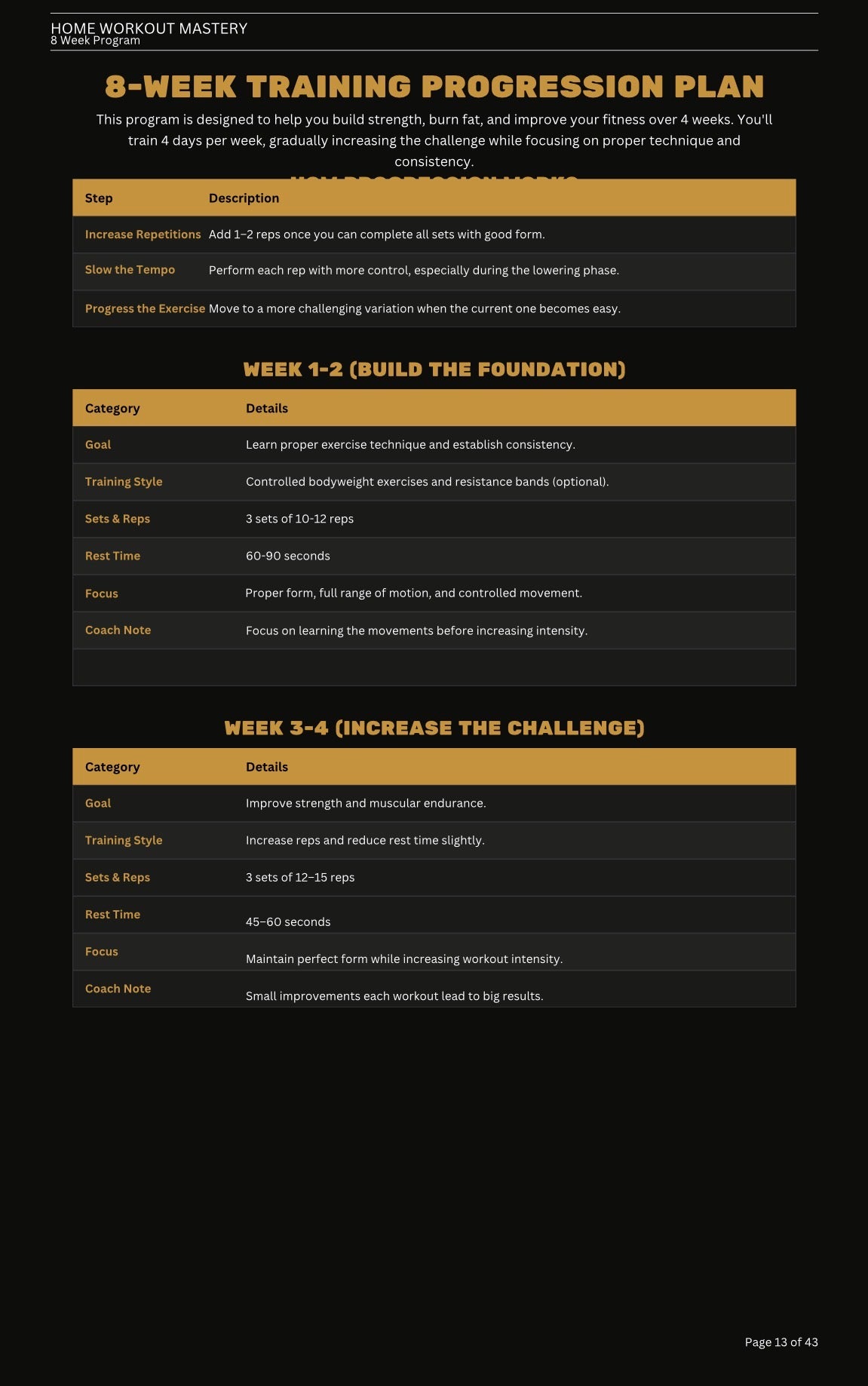 8-Week Home Workout Program