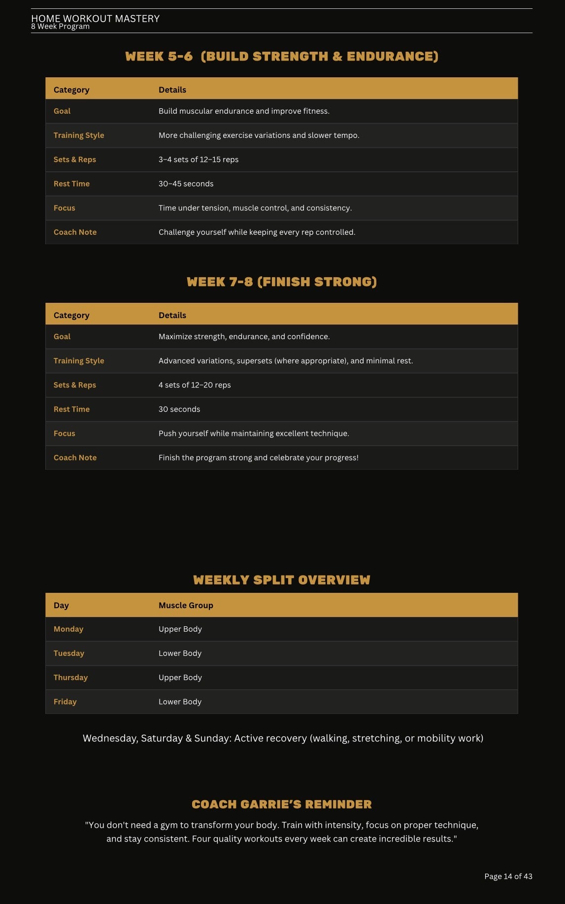 8-Week Home Workout Program